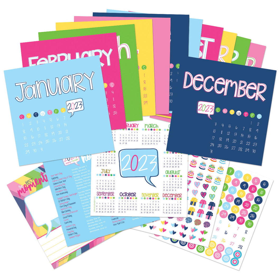 2023 Mini Monthly Desktop Calendar Set for Office, Home, Desk