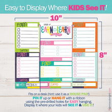 Load image into Gallery viewer, Earn &amp; Learn® Kids Money Management Chore Chart Pad | Dry Erase Savings Tracker for School Age Kids
