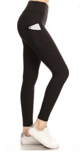 Load image into Gallery viewer, Butter Soft Yoga Leggings with Pockets - Black 737