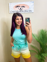Load image into Gallery viewer, French Terry Dip Dye Shorts - Mint/Yellow